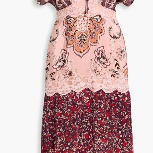 Farm Rio Glam Tapestry Laces Short-Sleeve Maxi Dress - Picture 12 of 16